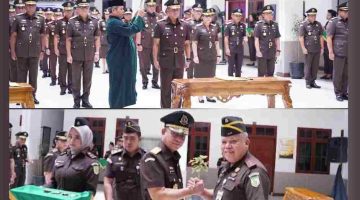 Sertijab PJU dan Kajari di Kejati Sumut, Abdullah Noer Deny Jabat Wakajati, Nauli Rahim Jabat Asintel, Harli Siregar Perangi Korupsi Guna Pulihkan Keuangan Negara