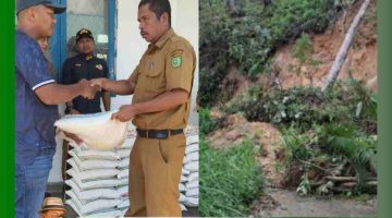 Maraginda Direktur Cv. Sumber Batu Hadir untuk Korban Longsor, Beras Disalurkan Lewat Sekcam Kotanopan