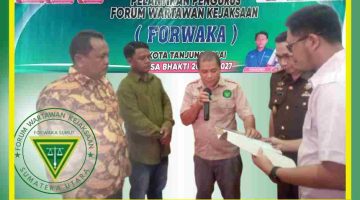 Forwaka Tanjung Balai Resmi Dilantik, Irfandi : ” Forwaka Memiliki Peran  Penting Sebagai Penghubung Antara Insan Pers dan Institusi Kejaksaan “.