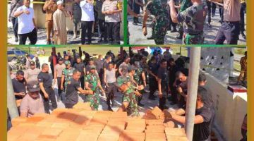 Pasca Kejadian, TNI–Polri Bersinergi Pulihkan Polsek Muara Batang Gadis Kapolres Madina: Pelayanan Segera Normal