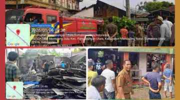 Si Jago Merah Amuk Mompang Julu, Rumah Warga Ludes, Kerugian Capai Rp3 Miliar
