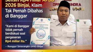 Gerindra Pertanyakan Selisih Rp4 Miliar APBD 2026 Binjai, Klaim Tak Pernah Dibahas di Banggar