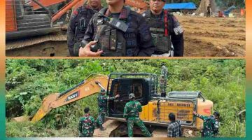 TNI Amankan Enam Ekskavator PETI di Batang Natal Pasca Operasi Polda Sumatera Utara