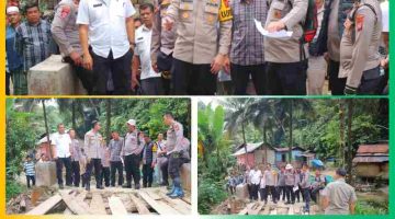 Kapolres Madina Turun Langsung Pastikan Pembangunan Jembatan Presisi untuk Warga Panyabungan
