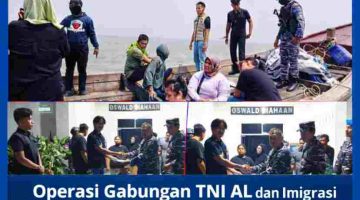 Operasi Gabungan TNI AL dan Imigrasi Gagalkan Penyelundupan 6 PMI Ilegal dari Malaysia di Perairan Asahan
