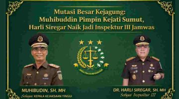 Mutasi Besar Kejagung: Muhibuddin Pimpin Kejati Sumut, Harli Siregar Naik Jadi Inspektur III Jamwas