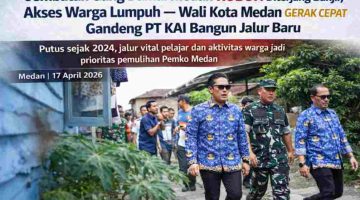 Jembatan Gang Damai Medan Roboh Diterjang Banjir, Akses Warga Lumpuh — Rico Waas Gandeng PT KAI Bangun Jalur Baru.