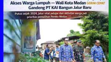 Jembatan Gang Damai Medan Roboh Diterjang Banjir, Akses Warga Lumpuh — Rico Waas Gandeng PT KAI Bangun Jalur Baru.