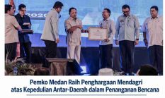 Pemko Medan Raih Penghargaan Mendagri atas Kepedulian Antar-Daerah dalam Penanganan Bencana