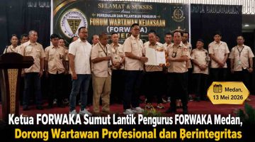 Ketua FORWAKA Sumut Lantik Pengurus FORWAKA Medan, Dorong Wartawan Profesional dan Berintegritas