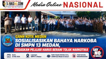 GANN Kota Medan Sosialisasikan Bahaya Narkoba di SMPN 19 Medan, Tegaskan Pelajar Harus Berani Tolak Narkotika