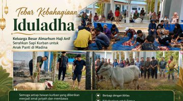 Tebar Kebahagiaan Idul adha, Keluarga Besar Almarhum Haji Anif Serahkan Sapi Kurban ke Panti Asuhan