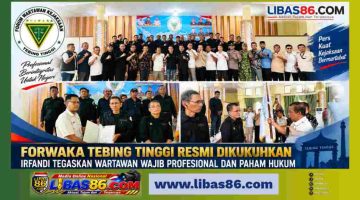 FORWAKA Tebing Tinggi Resmi Dikukuhkan, Irfandi Tegaskan Wartawan Wajib Profesional dan Paham Hukum