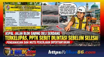 Aspal Ruas Jalan Blok Gading Terlihat Terkelupas, PPTK Sebut Dilintasi Kendaraan Sebelum Selesai: Pengawasan dan Uji Mutu Dipertanyakan